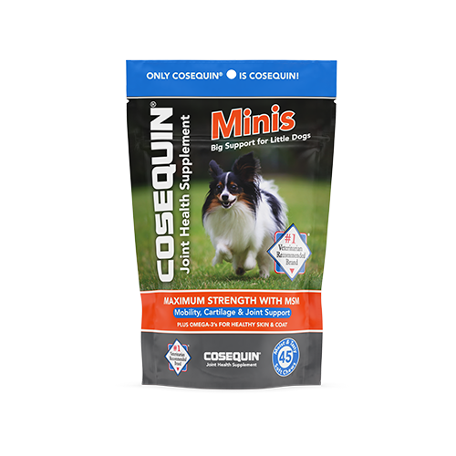Cosequin Minis Maximum Strength with MSM plus Omega 3 Softchews for Dogs